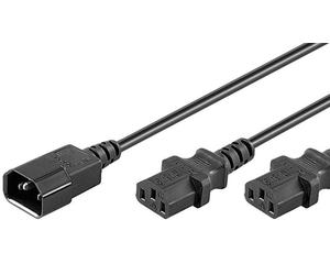 Microconnect PE061318 power cable Black 1.8 m C14 coupler 2 x C13 coup