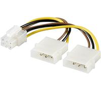 MicroConnect PI1919 Internal Power Cable 0.2m 4-Pin Molex to 6-Pin PCI-E