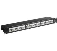 Goobay 90854 CAT 6a 48.3cm Patch Panel, 24 Port, Black