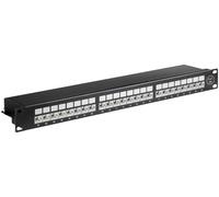 Goobay 90854 CAT 6a 48.3cm Patch Panel, 24 Port, Black