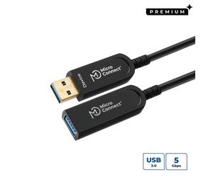 MicroConnect Premium Optic Fibre USB 3.2 Gen 1 A-A Active Extension Cable, 20m (USB3.0AAF20AOP)