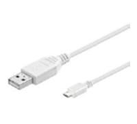 MicroConnect USB-A/Micro USB B, 3 m 3 m USB A Micro USB B Male USB Cable - USB (Cables Male 3 m Male/Male; 3 m; USB A Micro USB B, 2.0, White)