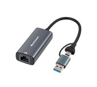 Microconnect MC-USBACNET2.5G adattatore per inversione del genere dei cavi USB C RJ-45 Nero