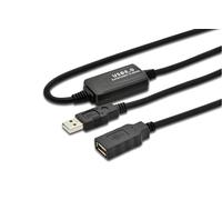 Microconnect 10m USB 2.0 10m USB A USB A Male Female Black USB cable