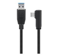 MicroConnect USB-C+ 90° to USB A 3.0, 0.5M USB 3.0 A > USB-C+ M/M, Black