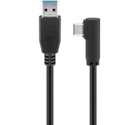MicroConnect USB-C+ 90° to USB A 3.0, 1M USB 3.0 A > USB-C+ M/M, Black