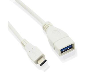 MicroConnect usb3.1caf02 W 0.2 m USB C USB Cable - USB A Male to Female Cable White (0.2 m, USB c; USB A 3.0 (Gen 1), Male/Female, White)