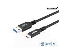 MicroConnect USB3.2AC025 USB 3.2 Gen 2 A to C Cable 0.25m Black