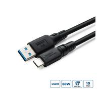 MicroConnect USB3.2AC3-LSZH USB-C to USB-A Cable, 3m, 60W, 10Gbps LSZH
