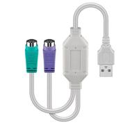 MicroConnect USBA2XPS2 PS/2 Cable 0.3m 2x 6-Pin Mini-DIN USB A White