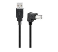 Microconnect USBAB2ANGLED USB cable USB 2.0 2 m USB A USB B Black