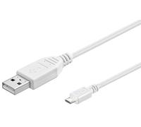 MicroConnect USB-A/Micro USB B, 3 m 3 m USB A Micro USB B Male USB Cable - USB (Cables Male 3 m Male/Male; 3 m; USB A Micro USB B, 2.0, White)