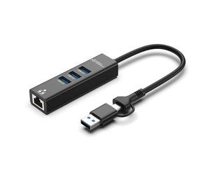 MicroConnect USBHUB-RJ45-2IN1 USB 3.0 Hub 4-Port with