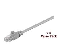 MicroConnect V-UTP515VP Cat5e Network Cable 15m U/UTP Grey Value Pack 5pcs