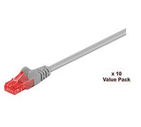 MicroConnect V-UTP601VP Cat6 Network Cable 1m Grey U/UTP 10-Pack 10000Mbps