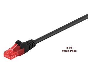 MicroConnect V-UTP610SVP U/UTP CAT6 10M Black 10 PACK