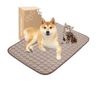 MICROCOSMOS Summer Cooling Mat & Sleeping Pad- Water Absorption Top, EZ Clean, Easy Carry, Materials Safe. Keep Cooling for Pets, Kids and Adults.(Brown, 28" x 22")