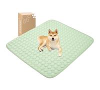 MICROCOSMOS Summer Cooling Mat & Sleeping Pad- Water Absorption Top, Materials Safe, Easy Carry, EZ Clean. Keep Cooling for Pets, Kids and Adults.(Green, 48" x48")
