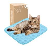 MICROCOSMOS Summer Cooling Mat & Sleeping Pad- Water Absorption Top, Materials Safe, Easy Carry, EZ Clean. Keep Cooling for Pets, Kids and Adults.(Blue, 19" x 15")