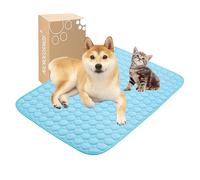MICROCOSMOS Summer Cooling Mat & Sleeping Pad- Water Absorption Top, Waterproof Bottom, Materials Safe, Easy Carry, EZ Clean. Keep Cooling for Pets, Kids and Adults.（27.5”x 21.6”） L