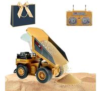 MicroCrew Mini RC Construction Series, Mini Rechargeable Remote-Control Construction Set, 1/64 RC Control Metal Car Set - Forklift, Excavator, Dump Truck, Vehicles Toy for Adults Kids (Dump Trucks)