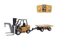 Microcrew Mini RC Construction Series - Pocket Dump Truck, Excavator & Forklift Set, 2.4GHz 1/64 Remote Control Vehicles with Type-C Charging (Forklift + Trailer)