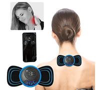 Microcurrent EMS Mini Massage Pad, Portable Cervical Spine Massager for Whole Body, Rechargeable Electric Neck Massager with 8 Modes,Pain Relief for Neck, Shoulder, Leg, etc (B(with Remote Control))