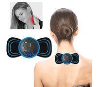 Microcurrent EMS Mini Massage Pad, Portable Cervical Spine Massager for Whole Body, Rechargeable Electric Neck Massager with 8 Modes Adjustable,Pain Relief for Neck, Shoulder, Leg, etc (A)