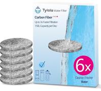 MicroDisc Water Filter Replacement Discs 6-Pack for Brita Fill & Go Bottles & Carafes - Carbon Fibre Wrapped, Fast Flow, 5 Micron Filtration, Reduces Chlorine & Improves Taste