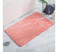 Microfiber Bath Mat Large, Super Absorbent Non-Slip Shower Rug Front Door Mats, Machine Washable Dry Extra Soft Bathroom Floor Rugs for Bathtub-Side (Pink,110x60cm)