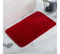 Microfiber Bath Mat Large, Super Absorbent Non-Slip Shower Rug Front Door Mats, Machine Washable Dry Extra Soft Bathroom Floor Rugs for Bathtub-Side (Red,140x70cm)