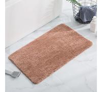 Microfiber Bath Mat Large, Super Absorbent Non-Slip Shower Rug Front Door Mats, Machine Washable Dry Extra Soft Bathroom Floor Rugs for Bathtub-Side (Blush,70x45cm)