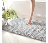 Microfiber Bathroom Rug Mat 40 X 60 Centimeter Non-Slip Bath Mat for Bathroom Floor and Bathtub - Soft Absorbent Quick-Drying Washable - Sand Light Gray Haze Blue Navy White Black(Sand Color)