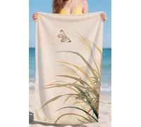 Microfiber Beach Towel Beige Large Beach Towels for Adults 70x140cm Travel Towel Quick Dry Sunbed Towels with Pockets Sand Free,Light Compact for Outdoor Sport Beach Holiday Essentia Butterfly bz-794
