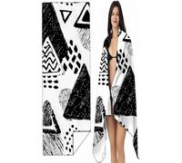 Microfiber Beach Towel Black and White 40 x 80Inch Compact Lightweight Intimate snap button, Abstract Beach for Adults Oversized Sand Free Soft Travel Towel Quick Dry for Swimming Camping SYX7 3-5