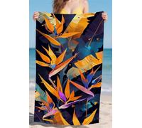 Microfiber Beach Towel Black Large Beach Towels for Adults 70x140cm Travel Towel Quick Dry Sunbed Towels with Pockets Sand Free, Light Compact for Outdoor Sport Beach Holiday Essentia Leaf bz-582