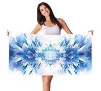 Microfiber Beach Towel for Adult Oversized Extra Large, Absorbent Lightweight Quick Dry Sand Free Travel Swim Pool Towel Beach Mat Yoga,Camping,Sports,Gym for Women Men Abstract Blue 85x180cm G-1656