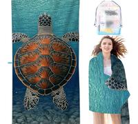 Microfiber Beach Towel Orange Color 36 x 80in Compact Lightweight Intimate snap button, Sea Turtles Beach for Adults Oversized Sand Free Soft Travel Towel Quick Dry for Swimming Yoga Camping SYX1 C-8