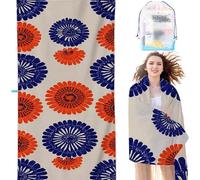Microfiber Beach Towel Red 24x48 in Compact Lightweight Intimate snap button, Flowers Beach for Adults Oversized Sand Free Soft Ldeal Travel Towel Quick Dry for Swimming Yoga Camping Gym SYX1 J-8