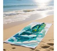 Microfiber Beach Towel White Large Beach Towels for Adults 75x150cm Travel Towel Quick Dry Sunbed Towels with Pockets Sand Free, Light Compact for Outdoor Sport Beach Holiday Essentia Mountain bz-150