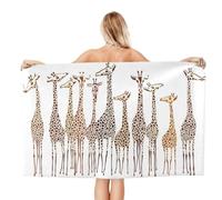 Microfiber Beach Towels For Adults Cute Wild Cartoon Giraffes Large Pool Towels For Women Personalized Absorbent Travel Towel Oversized Soft Quick Dry Towel For Swimming Camping Yoga 130x80 Cm