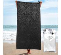 microfiber beach towels for adults, Gothic Wallpaper Skull Beach Towel, Quick Dry Sand Free Absorbent Towel for Travel sports Gym, Lightweight Compact Towels for Outdoor , with Carabiner 160x80cm