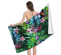 Microfiber Beach Towels For Adults & Kids, Colorful Tropical Leaf Bath Towels, Oversized Sand Free Towel for women, Absorbent Quick Dry Beach Towels For Travel Swimming Camping Yoga Sports, 130x80cm