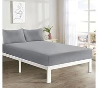 Microfiber Bunk Bed Fitted Sheet Non Iron Polycotton Easy Care 2 Foot 6 Inch (Grey, Bunk Bed Fitted Sheet)
