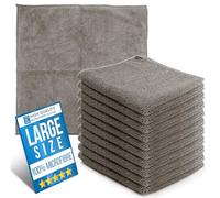 Microfiber Cleaning Cloth, Large Size 40x40cm, Super Absorbent Lint Free Microfibre Cloths Cleaning for Home, Kitchen, Surface, Mirrors, Bathrooms, Motorbike, Car (Grey, 10)