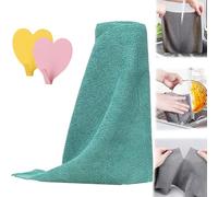 Microfiber Cleaning Cloth Roll, Rollos De Toallas De Microfibra para Limpieza, 9.8 * 9.8in Reusable and Washable Tear Away Microfiber Paper Towels Roll Rags (Green, 50 Pcs)