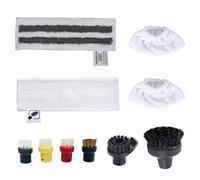 Microfiber Cloth Mop Cover & Accessory Set for Karcher SC1/SC2/SC3/SC4/SC5 Steam Cleaners - EasyFix Floor Cloth, Round Brushes & Nozzle Attachments - Steam Cleaning Replacement Parts Kit
