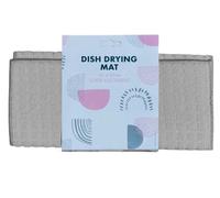 Microfiber Dish Drying Mat for Kitchen Counter - 30 x 40 cm Ultra-Absorbent Plain Color Dishes & Glass Drainer Mat, Quick Dry Sink Countertop Protector (Microfibre Gray)