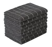 Microfiber Dish Towels - Soft, Super Absorbent and Lint Free Kitchen Towels - 8 Pack (Lattice Designed Black Colors) - 26 x 18 Inch