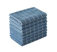 Microfiber Dish Towels - Soft, Super Absorbent and Lint Free Kitchen Towels - 8 Pack (Lattice Designed Blue Colors) - 26 x 18 Inch